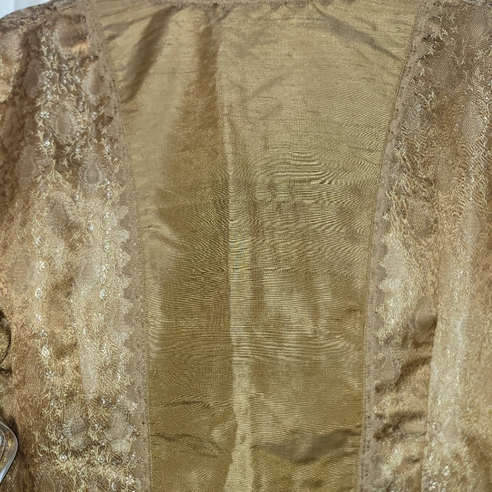 NWT Sandy Starkman Victorian Polyester Brocade Peplum Jacket Gold Womens Med - Picture 8 of 10